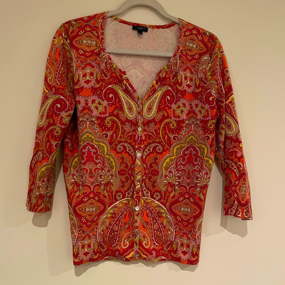 Talbots Cardigan 3/4 sleeves Size M